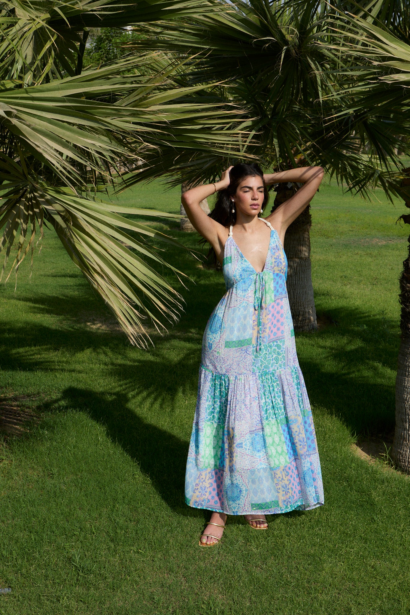 Braided Back Chiffon Summer Dress