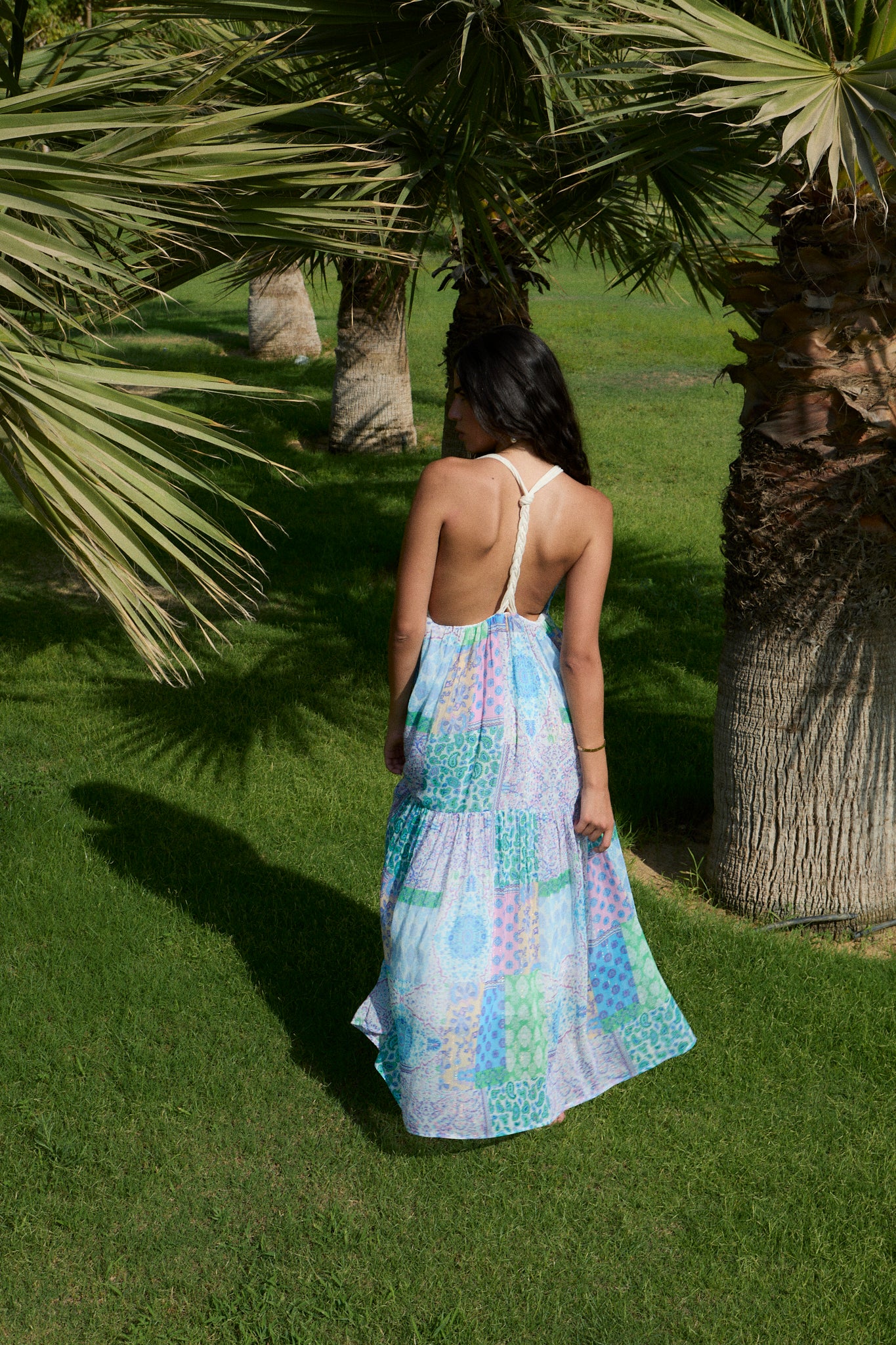 Braided Back Chiffon Summer Dress