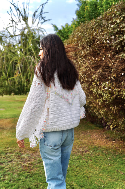 Mama Fringe Beaded Cardigan