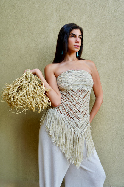 Gina Crochet Fringe Top